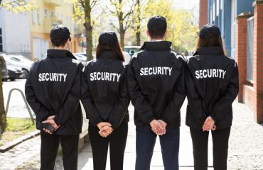 security guard with walkie talkie